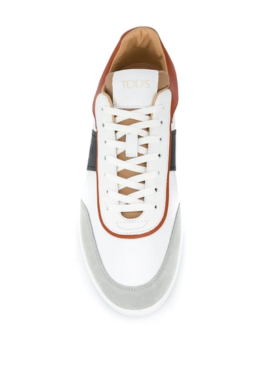 Tod's Tabs Leather Low-top Sneakers In White