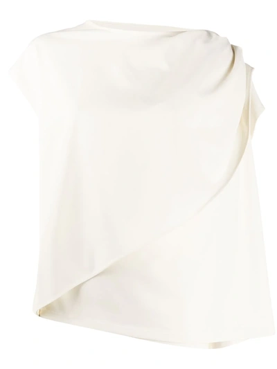 Shop Mm6 Maison Margiela Draped Tank Top In Neutrals