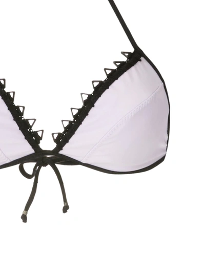 Amir Slama Lace Trim Triangle Bikini Set In White