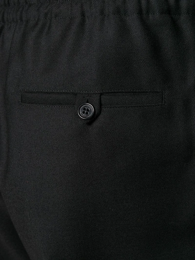 Saint Laurent Belted Tailored Trousers In Black