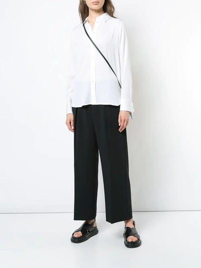 Shop Vince Classic Collar Shirt In White