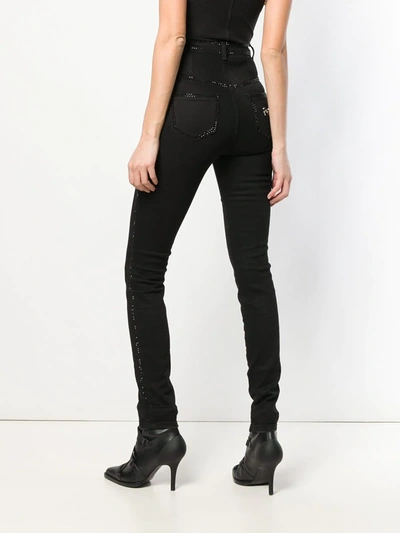 Shop Philipp Plein Super High Rise Jeans In Black