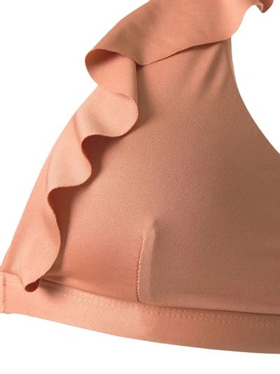 Duskii Spritz Ruffled Bikini Top In Yellow