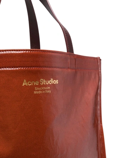Shop Acne Studios High-shine Tote Bag In 红色