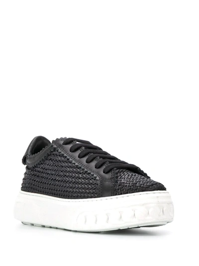 Shop Casadei Woven Off-road Sneakers In Black