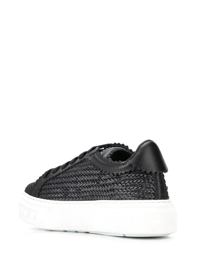 Shop Casadei Woven Off-road Sneakers In Black