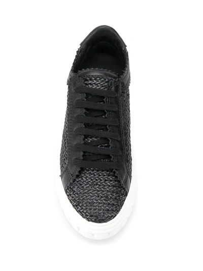 Shop Casadei Woven Off-road Sneakers In Black