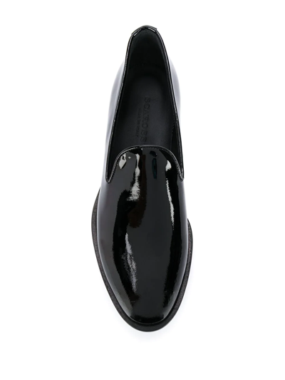Shop Scarosso George Patent Leather Slippers In Black