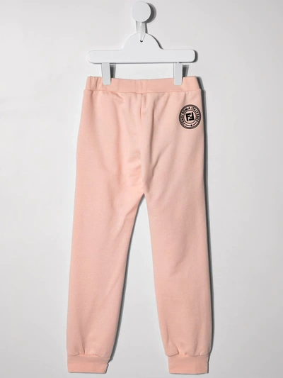 Shop Fendi Logo Printed Track Pants In Pink