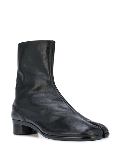Maison Margiela Brown Tabi Ankle Boots In Black