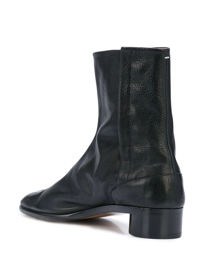 Maison Margiela Brown Tabi Ankle Boots In Black