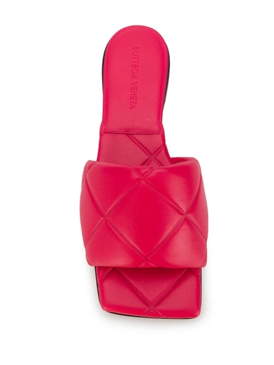 Shop Bottega Veneta Quilted Mule Sandals In Pink