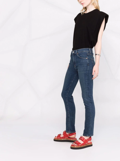 Shop Citizens Of Humanity Skyla Mid Rise Cigarette Jeans In Blau
