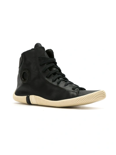 Shop Osklen Leather Hi-top Sneakers In Black