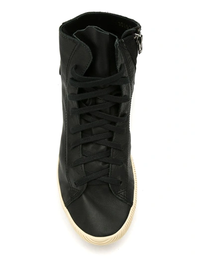 Shop Osklen Leather Hi-top Sneakers In Black