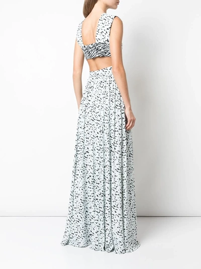 Proenza Schouler Leopard-print Deep-v Neck Dress In Blue