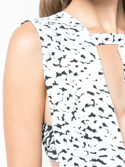 Proenza Schouler Leopard-print Deep-v Neck Dress In Blue