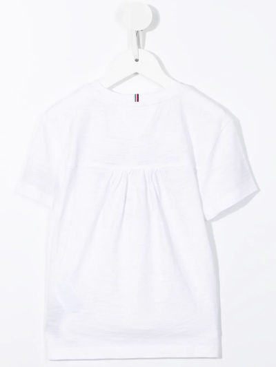 Shop Tommy Hilfiger Junior Logo-print Short-sleeved T-shirt In White