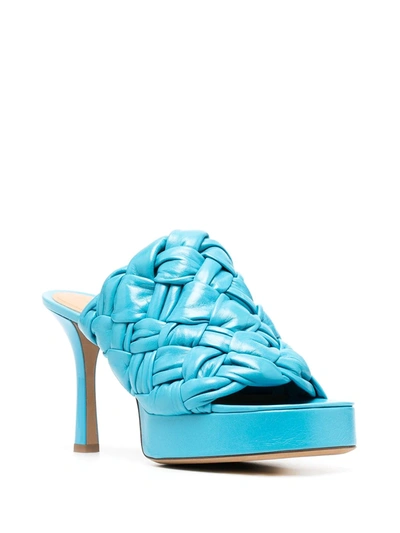 Shop Bottega Veneta Bv Board Sandals In Blue