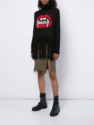 Shop Haculla Caught Up Fringed Sweater In Black