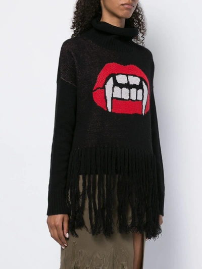 Shop Haculla Caught Up Fringed Sweater In Black