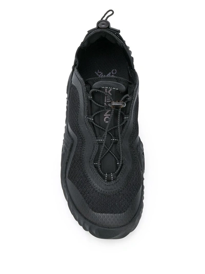 Shop Kenzo Drawstring Logo-patch Sneakers In Black