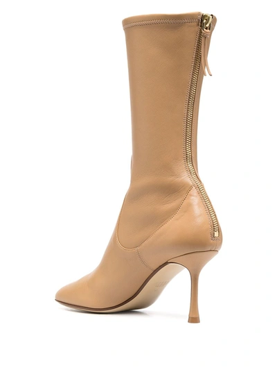 Shop Francesco Russo Rear-zip Ankle Boots In Brown