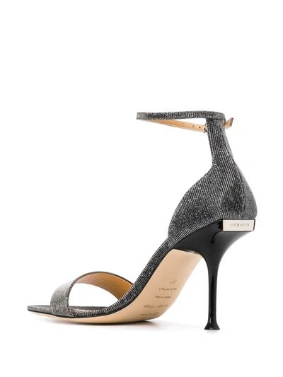 Shop Sergio Rossi Metallic Stiletto Sandals In Silver