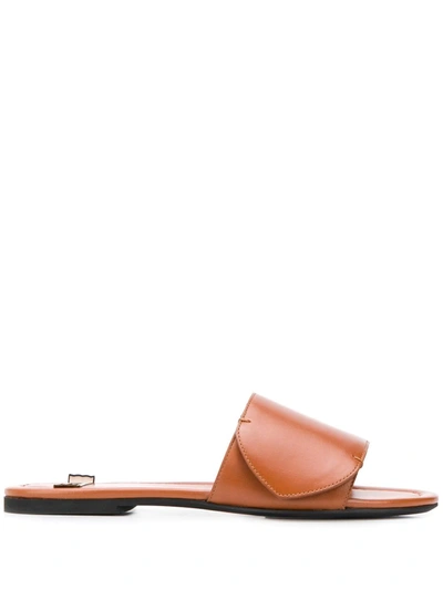 Shop N°21 Foldover Detail Sandals In Brown