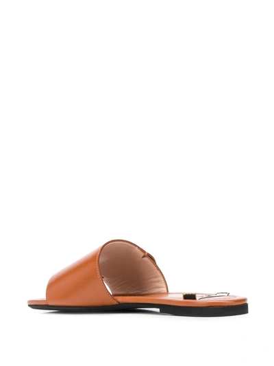 Shop N°21 Foldover Detail Sandals In Brown