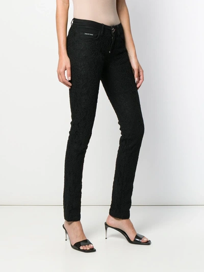 Shop Philipp Plein Lace Skinny Jeans In Black