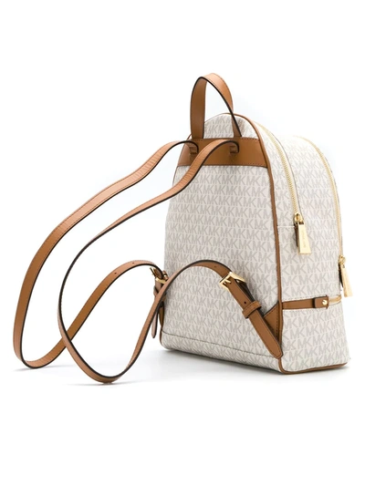 Shop Michael Michael Kors Medium Rhea Logo-print Backpack In White