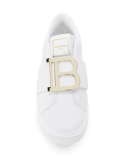 $650 NIB Balmain B-Court White Leather Logo Slip On Sneakers Size 40 Sold  Out