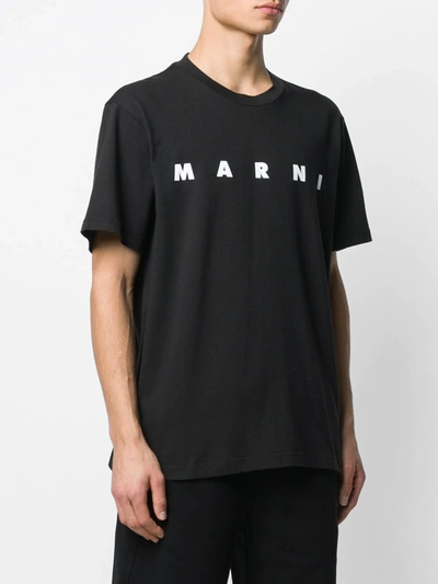 Shop Marni Logo Print T-shirt In Black