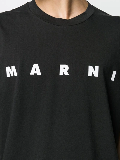 Shop Marni Logo Print T-shirt In Black