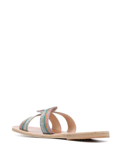 Shop Ancient Greek Sandals X Le Sirenuse Desmos Embroidered Sandals In Blue