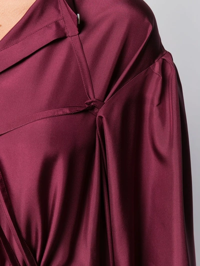 Shop Lanvin Asymmetric Silk Dress In Red