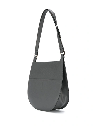 Valextra Mini Hobo Weekend Leather Shoulder Bag In Grey