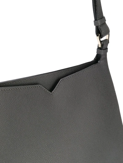 Shop Valextra Hobo Weekend Bag In Grey