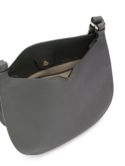 Valextra Mini Hobo Weekend Leather Shoulder Bag In Grey