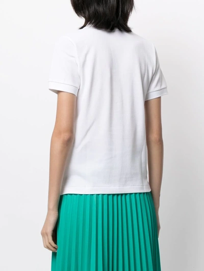 Comme Des Garçons Play Emblem Polo T-shirt Buttoned Placket In White