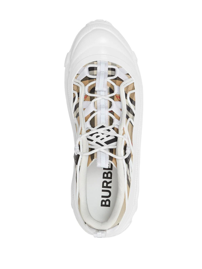 Shop Burberry Arthur Vintage Check Sneakers In White