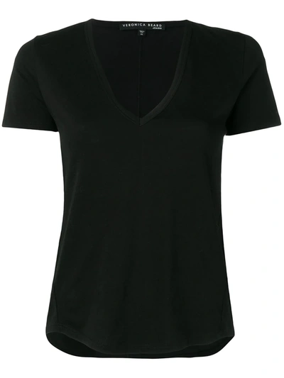 Shop Veronica Beard V-neck T-shirt In Black