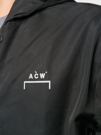 Shop A-cold-wall* Logo Hooded Raincoat In Black