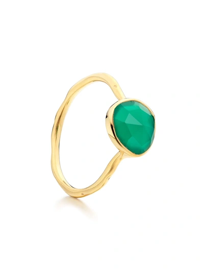Monica Vinader Siren Semiprecious Stone Stacking Ring In Gold
