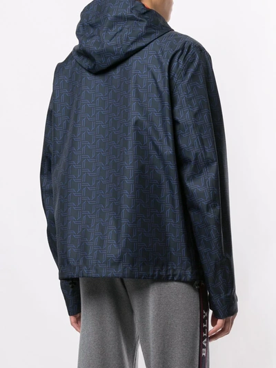 Shop Bally Hooded Shell Jacket In Blue