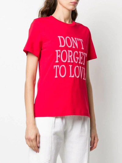 Shop Alberta Ferretti Slogan Print T-shirt In Red