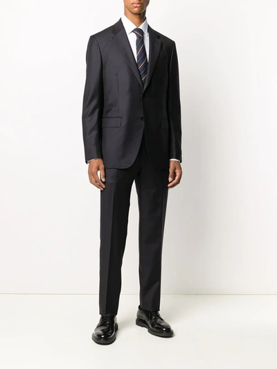 Shop Ermenegildo Zegna Single-breasted Formal Suit In Blue