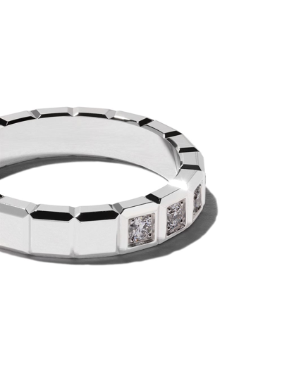 Shop Chopard 18kt White Gold Ice Cube Diamond Ring In Fairmined White Gold