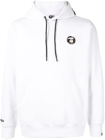 Shop Aape By A Bathing Ape Embroidered Logo Patch Hoodie In White